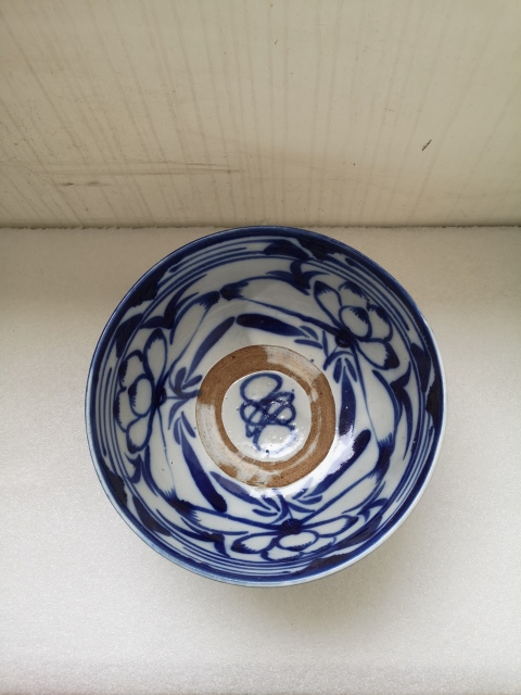 古玩陶瓷清代磁州窯青花花卉紋碗拍賣,當前價格850元