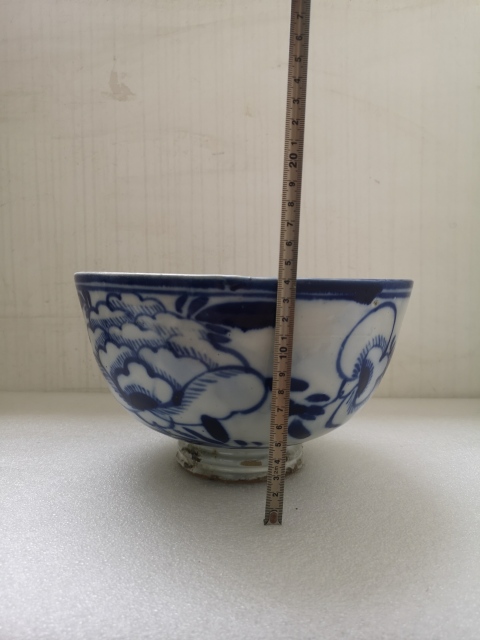 古玩陶瓷清代磁州窯青花花卉紋碗拍賣,當前價格850元