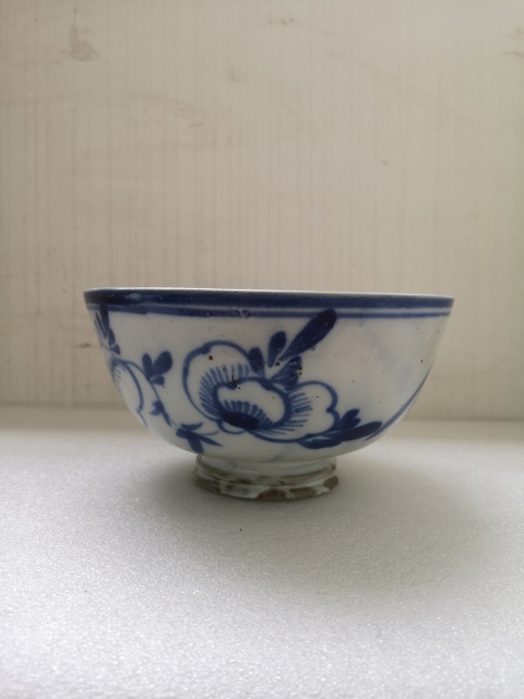古玩陶瓷清代磁州窯花卉紋青花碗拍賣,當前價格850元