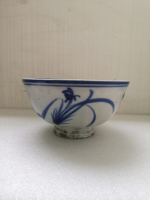 古玩陶瓷清代磁州窯花卉紋青花碗拍賣,當前價格850元