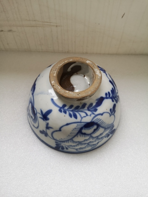 古玩陶瓷清代磁州窯花卉紋青花碗拍賣,當前價格850元