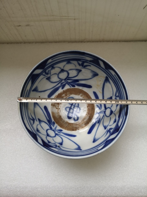 古玩陶瓷清代磁州窯花卉紋青花碗拍賣,當前價格850元