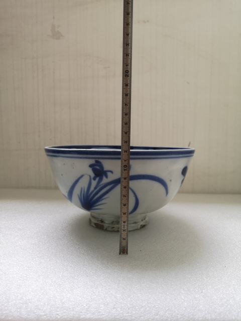 古玩陶瓷清代磁州窯花卉紋青花碗拍賣,當前價格850元