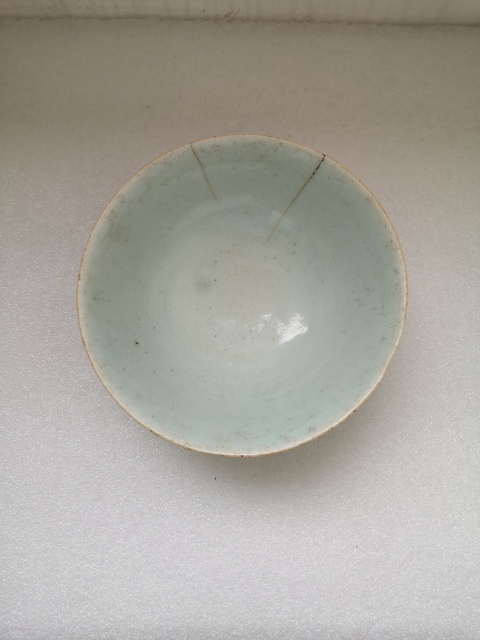 古玩陶瓷清中豆青釉碗拍賣，當前價格298元