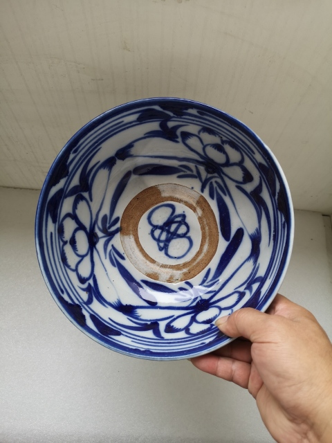 古玩陶瓷清代磁州窯青花花卉紋碗拍賣,當前價格850元
