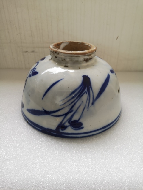 古玩陶瓷清代磁州窯青花花卉紋碗拍賣,當前價格850元
