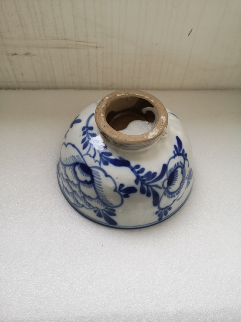 古玩陶瓷清代磁州窯花卉紋青花碗拍賣,當前價格850元