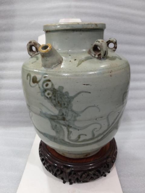 古玩陶瓷青花龍紋四系壺拍賣,當前價格1288元