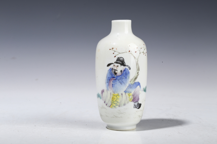 古玩陶瓷粉彩人物故事紋小瓶拍賣，當前價格3500元