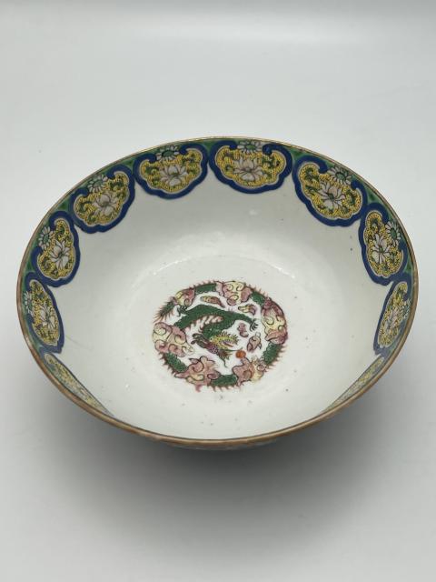 古玩陶瓷晚清料彩獅子大碗拍賣，當前價格15000元