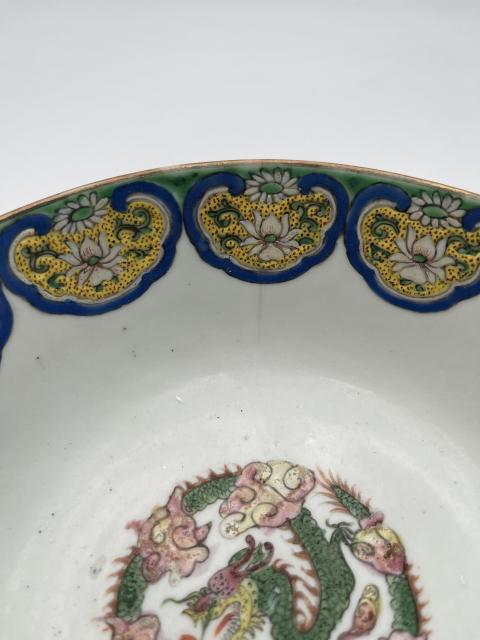 古玩陶瓷晚清料彩獅子大碗拍賣，當前價格15000元