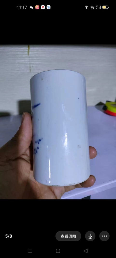古玩陶瓷晚清山水紋青花筆筒拍賣,當(dāng)前價(jià)格3500元