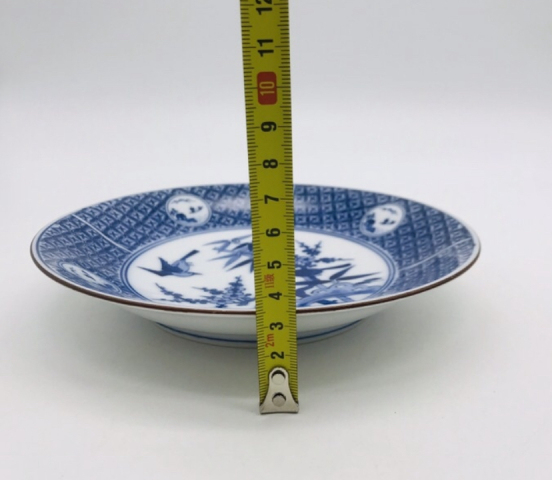 古玩陶瓷六十至八十年代花鳥紋青花盤拍賣,當前價格220元