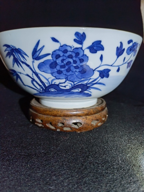 古玩陶瓷青花花卉漁樵耕讀紋碗拍賣,當前價格5500元