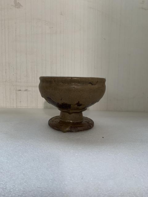 古玩陶瓷明代茶褐釉高足碗拍賣，當前價格850元