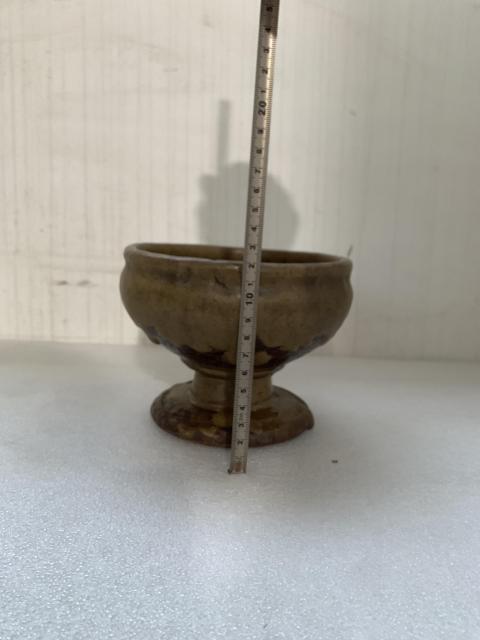 古玩陶瓷明代茶褐釉高足碗拍賣，當前價格850元