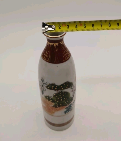 古玩陶瓷上世紀六十至八十年代山水紋彩繪描金瓶拍賣,當前價格260元