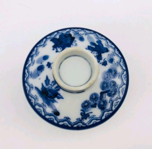 古玩陶瓷六十至八十年代嬰戲紋青花蓋碗拍賣，當前價格198元