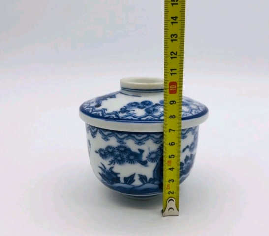 古玩陶瓷六十至八十年代嬰戲紋青花蓋碗拍賣，當前價格198元