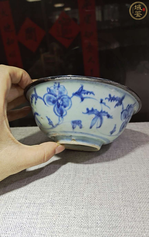 古玩陶瓷明成化青花 秋葵紋宮碗（有保真卡）拍賣，當前價格9500元