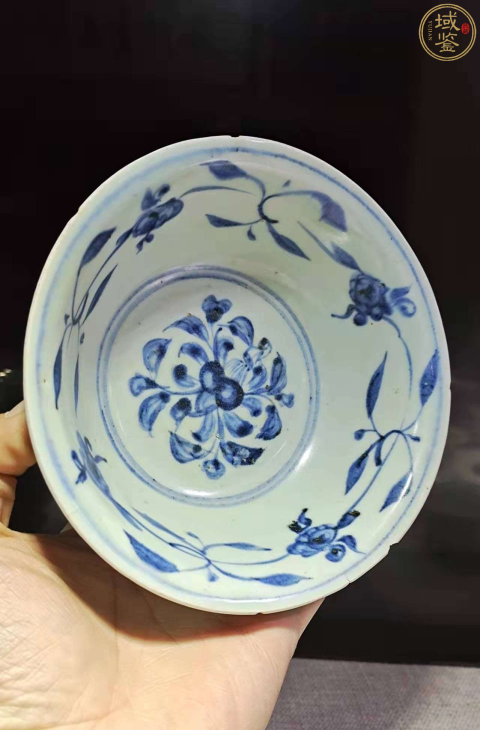 古玩陶瓷明成化青花 秋葵紋宮碗（有保真卡）拍賣，當前價格9500元