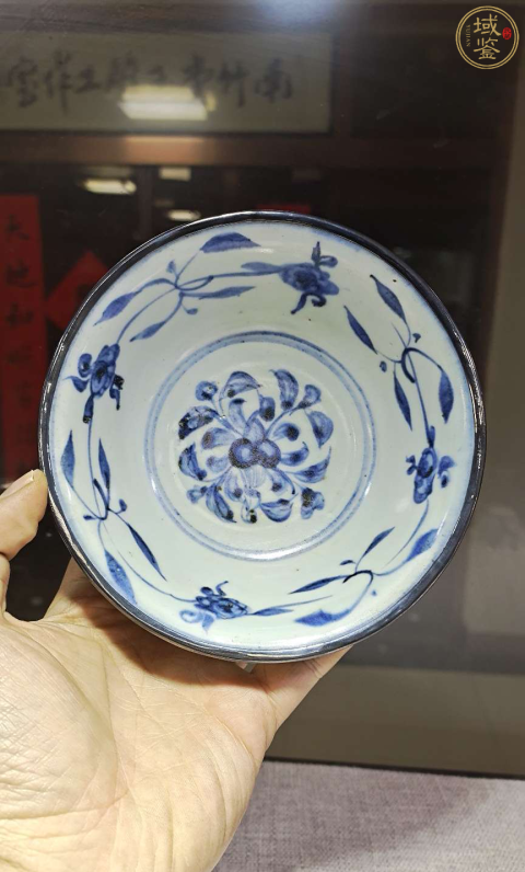 古玩陶瓷明成化青花 秋葵紋宮碗（有保真卡）拍賣，當前價格9500元