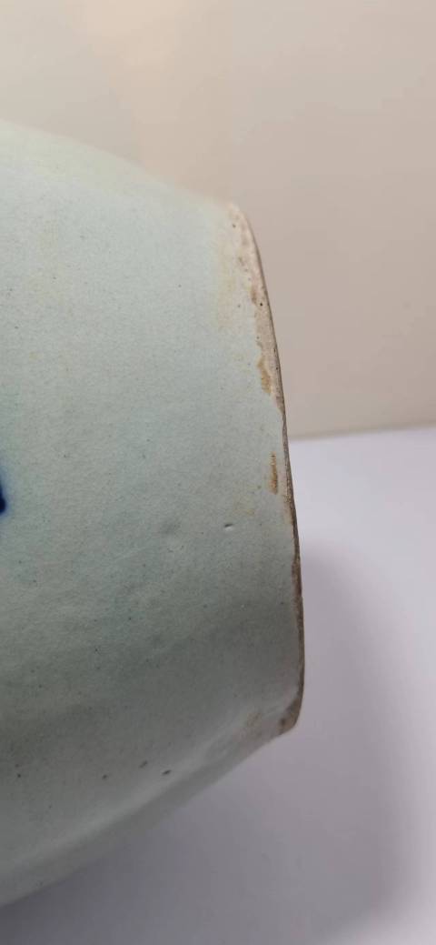 古玩陶瓷晚清磁州窯花鳥紋青花雙松葉耳撇口瓶拍賣,當前價格1100元