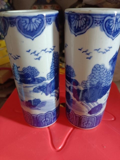 古玩陶瓷六十至八十年代山水紋青花筆筒拍賣,當(dāng)前價(jià)格408元