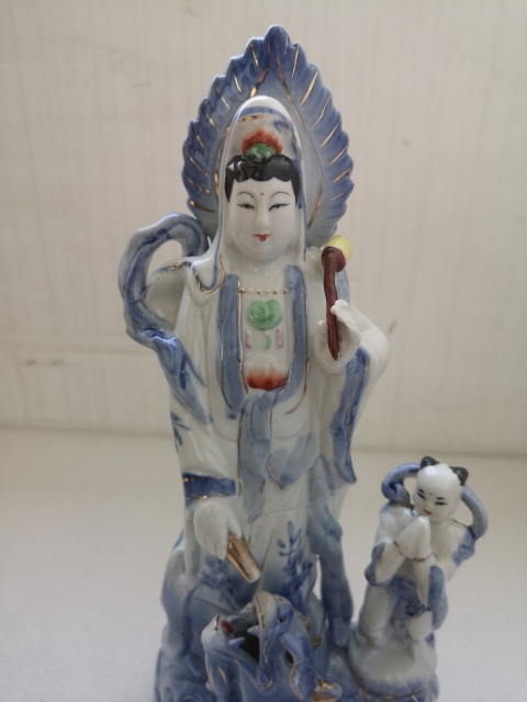 古玩陶瓷六十至八十年代送子觀音塑像拍賣，當前價格350元