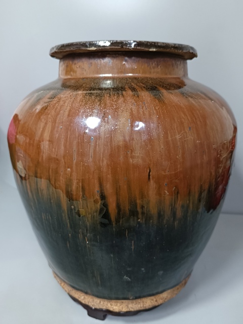 古玩陶瓷精美清代磁州窯變釉大罐拍賣，當前價格2999元