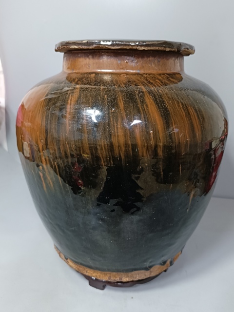 古玩陶瓷精美清代磁州窯變釉大罐拍賣，當前價格2999元