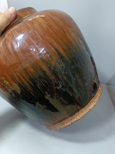 古玩陶瓷精美清代磁州窯變釉大罐拍賣，當前價格2999元