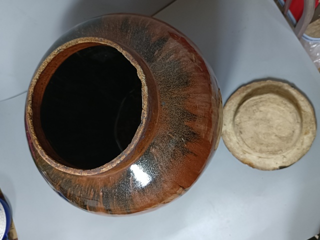 古玩陶瓷精美清代磁州窯變釉大罐拍賣，當前價格2999元