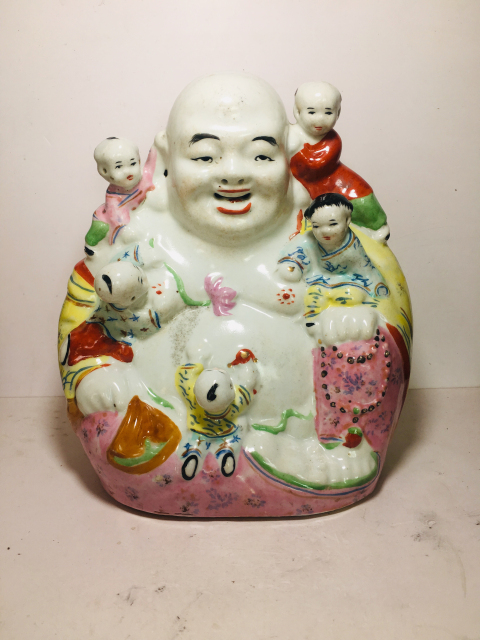 古玩陶瓷粉彩五子登科彌勒佛像拍賣,當前價格0元