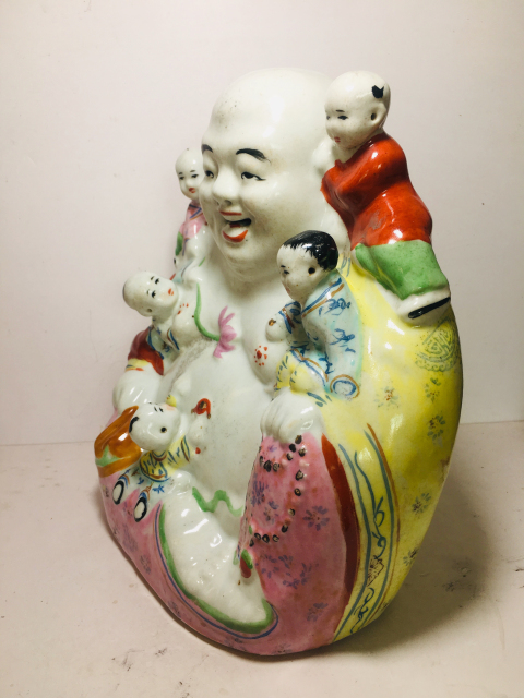 古玩陶瓷粉彩五子登科彌勒佛像拍賣,當前價格0元