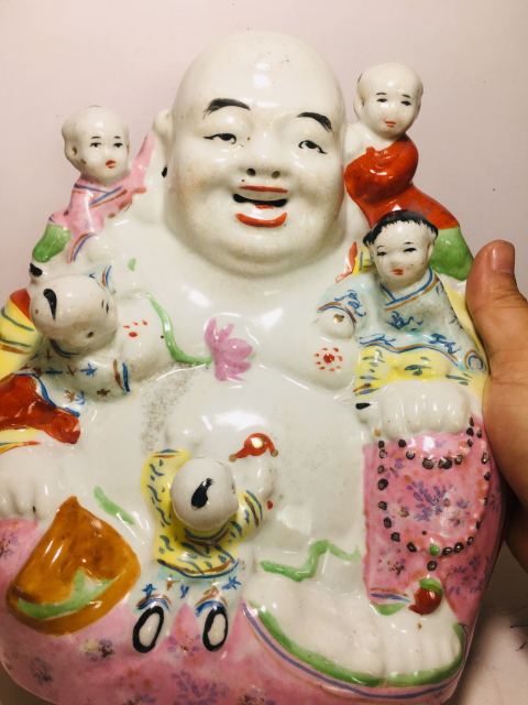 古玩陶瓷粉彩五子登科彌勒佛像拍賣,當前價格0元