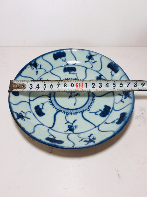 古玩陶瓷雍正青花靈芝紋盤拍賣,當前價格288元