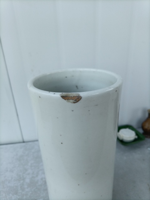 古玩陶瓷民國梅花雄鷹大雞圖帽筒拍賣，當前價格160元