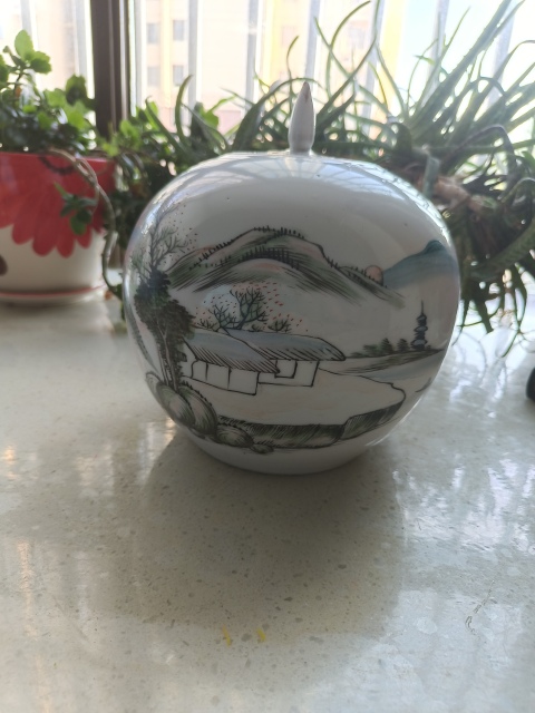 古玩陶瓷大號噴釉花鳥西瓜罐拍賣,當前價格1888元