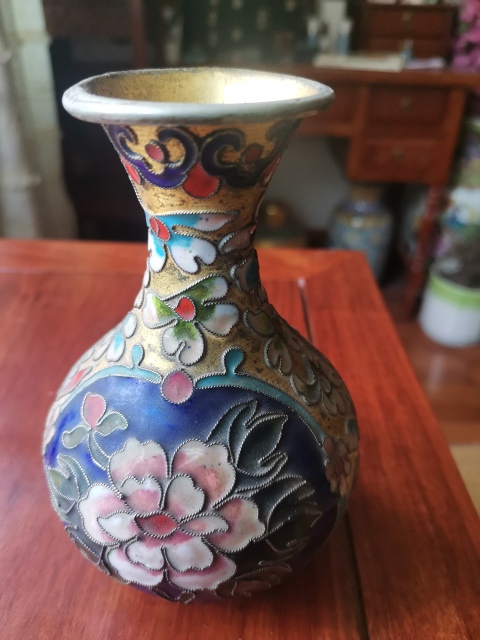古玩銅器景泰藍瓶拍賣,當前價格260元
