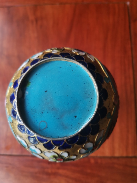 古玩銅器景泰藍瓶拍賣,當前價格260元