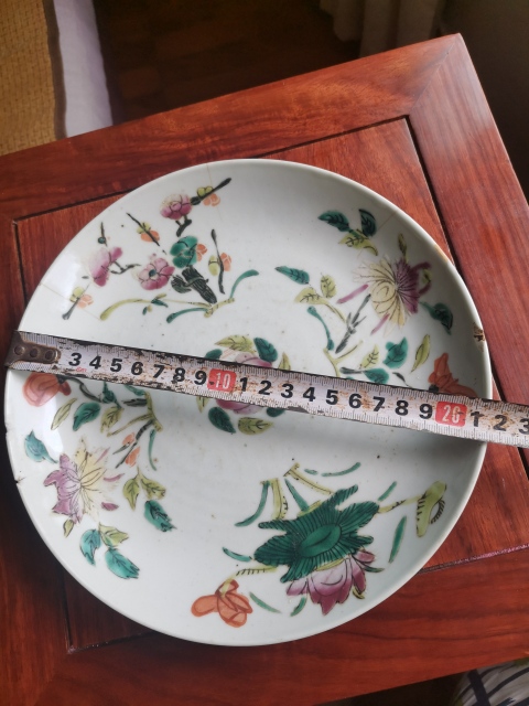 古玩陶瓷民國四季花卉紋粉彩盤拍賣，當前價格360元