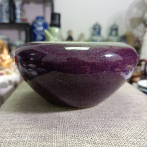 古玩陶瓷清代均紅釉筆洗拍賣,當(dāng)前價格5888元