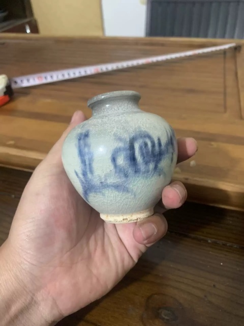 古玩陶瓷明晚期-青花花卉紋小罐拍賣，當前價格900元