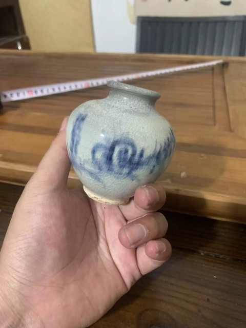 古玩陶瓷明晚期-青花花卉紋小罐拍賣，當前價格900元