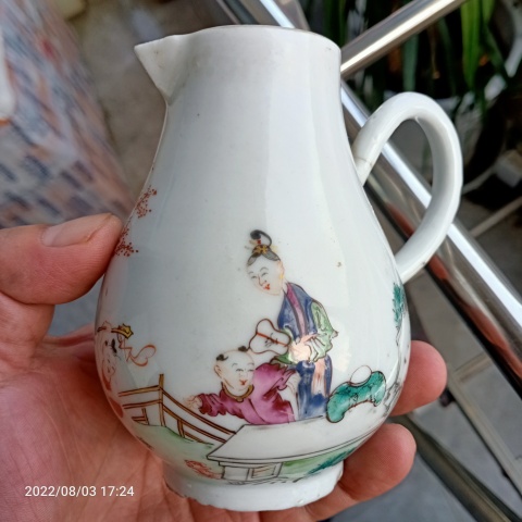 古玩陶瓷外銷粉彩奶壺拍賣,當前價格588元
