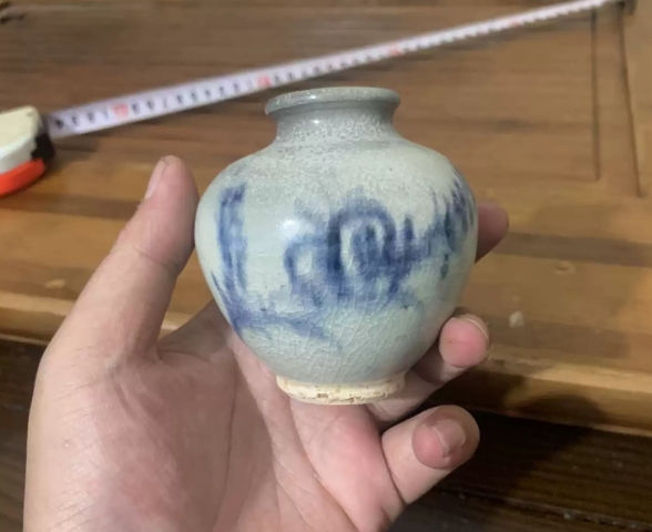 古玩陶瓷明晚期-青花花卉紋小罐拍賣，當前價格900元