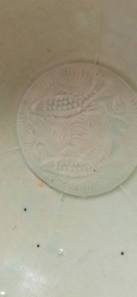 古玩陶瓷青白釉六出筋模印雙魚紋碗拍賣，當前價格5500元