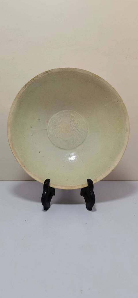 古玩陶瓷青白釉六出筋模印雙魚紋碗拍賣，當前價格5500元