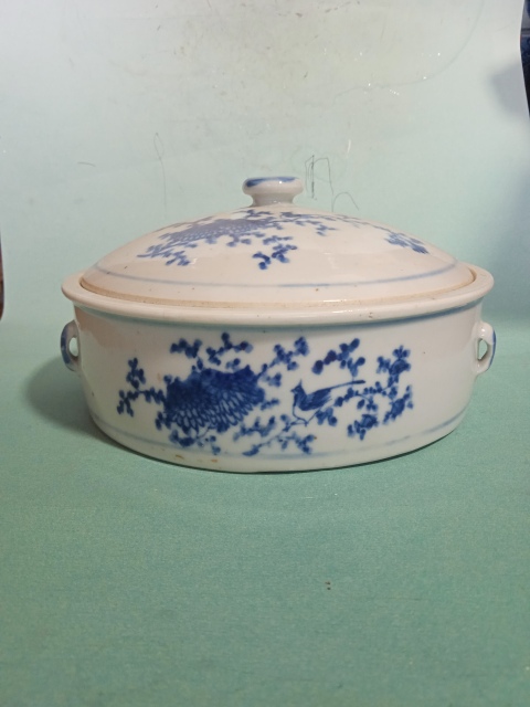 古玩陶瓷清青花花鳥紋盆鍋拍賣,當(dāng)前價(jià)格999元